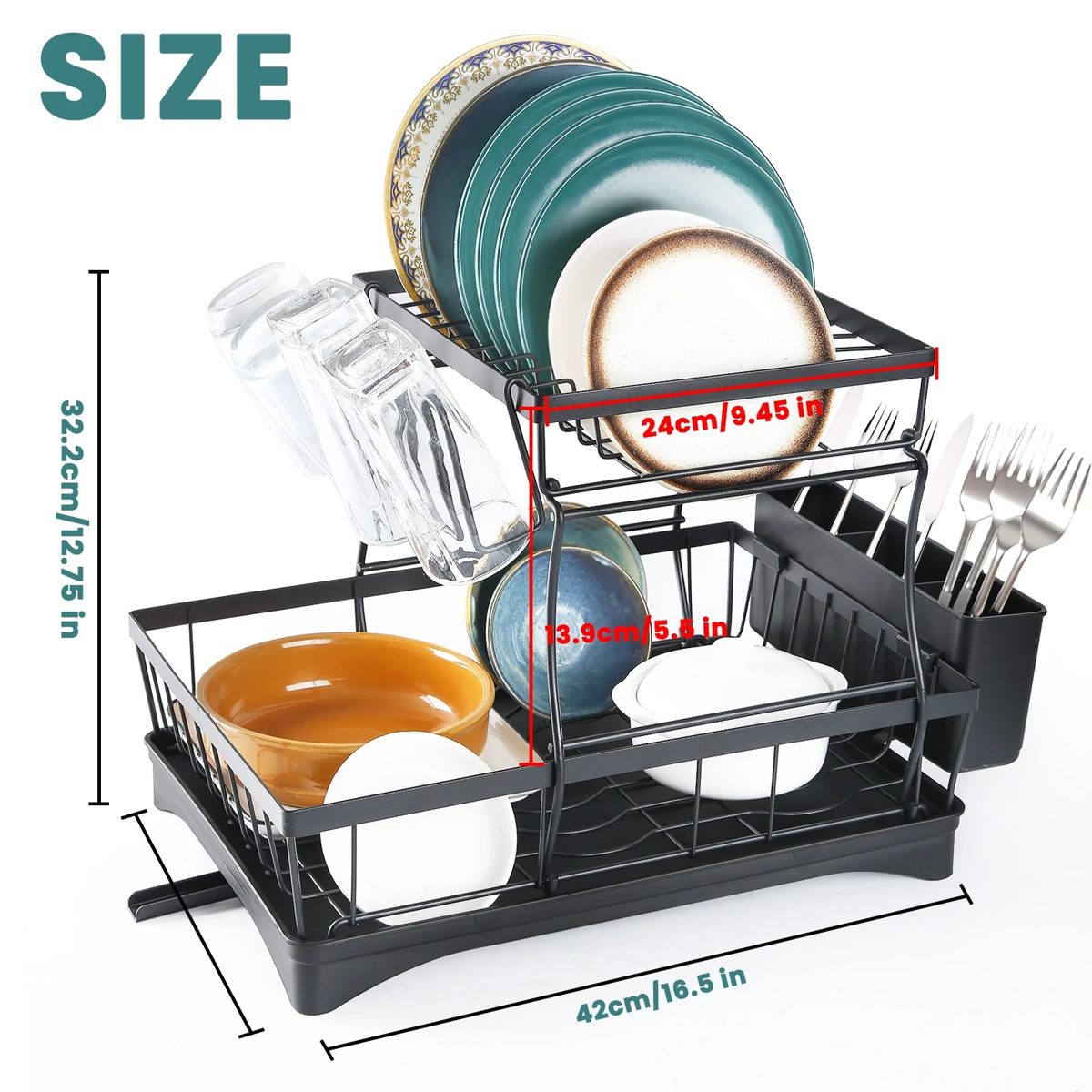 Two-Tier Dish Drying Rack photo 2