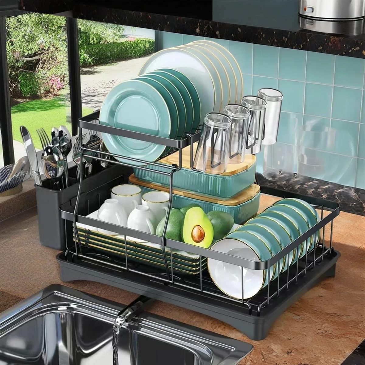 Two-Tier Dish Drying Rack photo 3